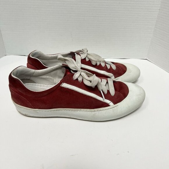 Men’s Prada Red Suede Sneakers sz 8.5 Low Top Y2K Classic Retro Minimalist Milan